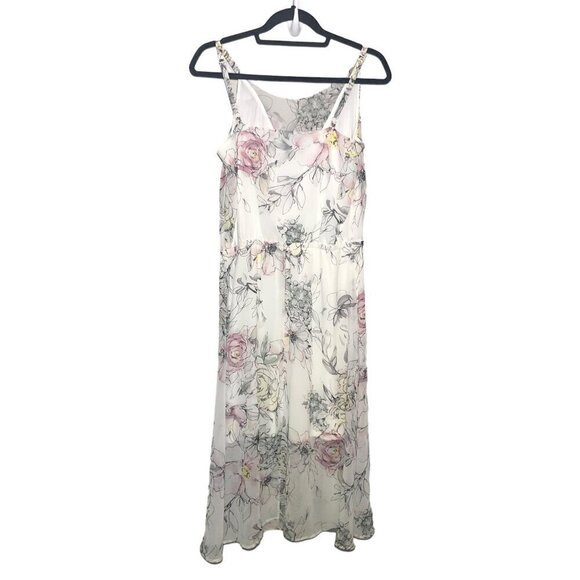 NWT White House Black Market Floral-Print Blouson Dress - Picture 4 of 7